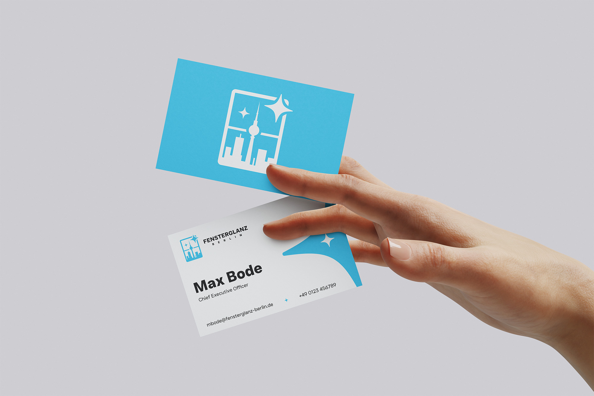 Fensterglanz Berlin business cards mockup