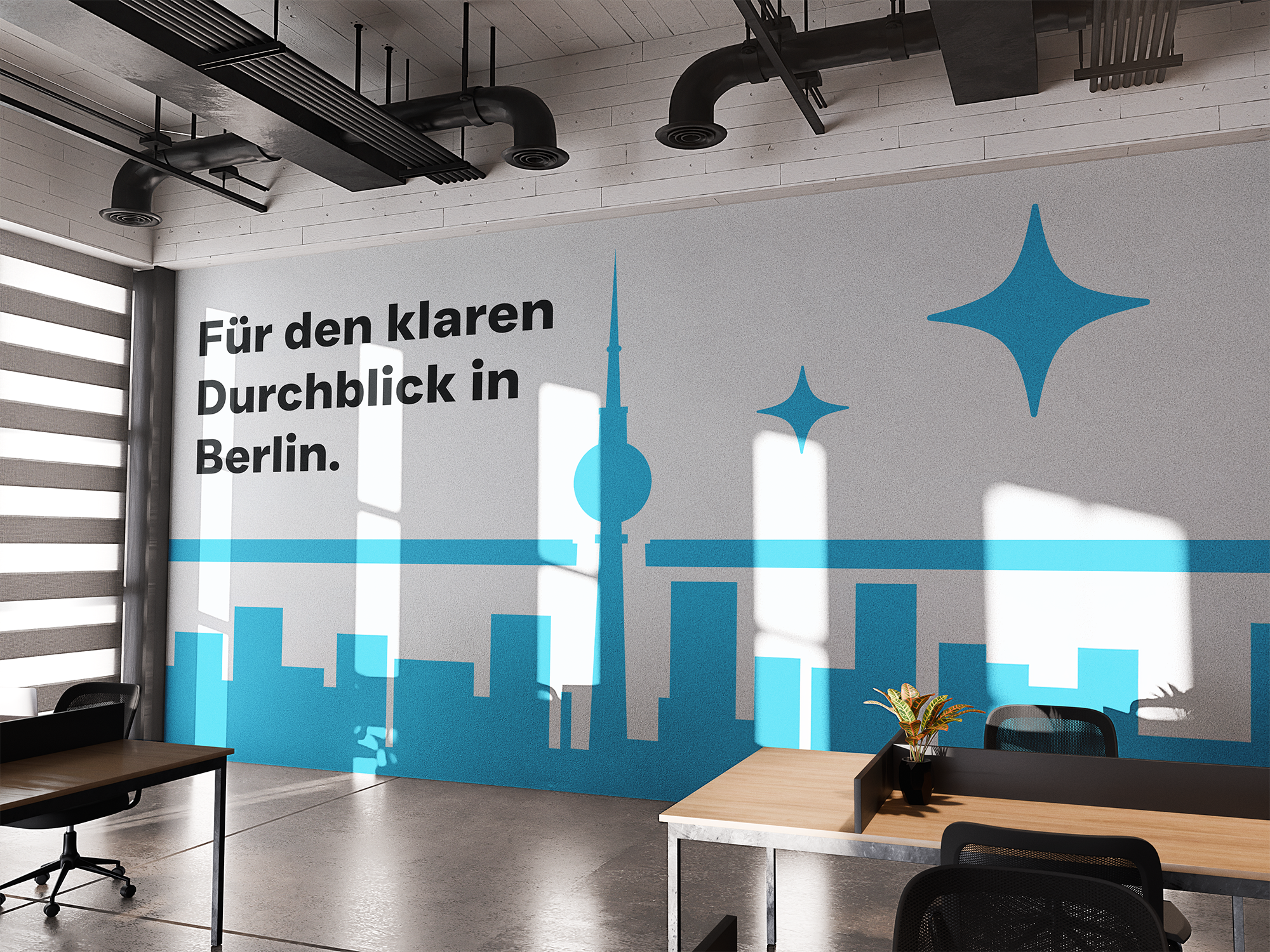 Fensterglanz Berlin office wall mockup